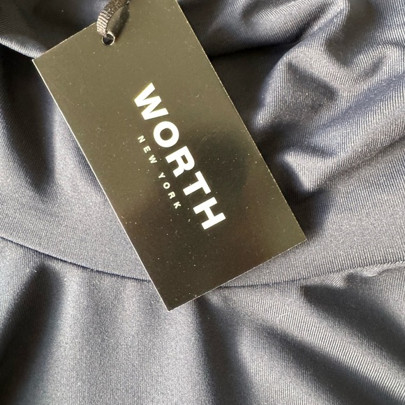 NWT Worth New York Navy Long Sleeve Turtleneck Tee SZ L - Picture 2 of 6